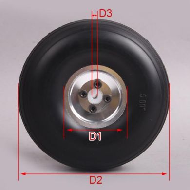 Paire De Roues RC Avion 2 Pouces (50,8 Mm) - Jante Aluminium, Pneu PU, Neuve