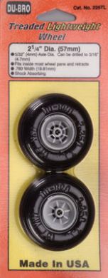 Dubro Treaded Lite Wheels 2-1/4" (2)