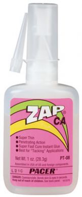 1 oz Bottle of Zap Super Thin CA Glue from Pacer. PT-08